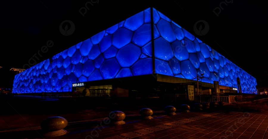 Estadio cubo de agua en Beijing, Pekin, China