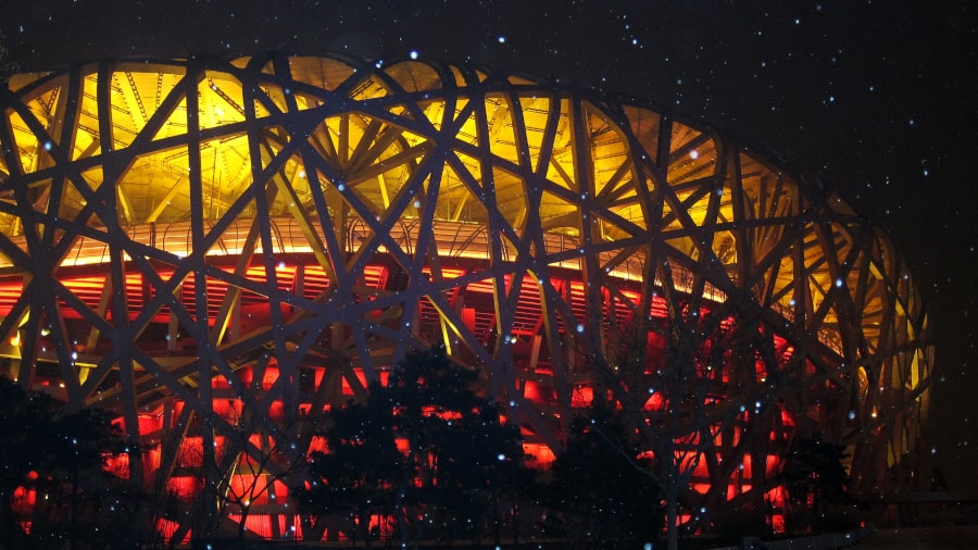Estadio nacional chino el nido de pajaro en Beijing, Pekin, China