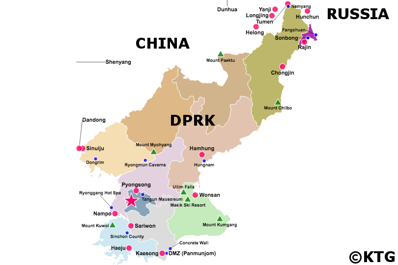 carte de la Corée du Nord