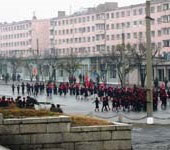 Children marching in Hamhung