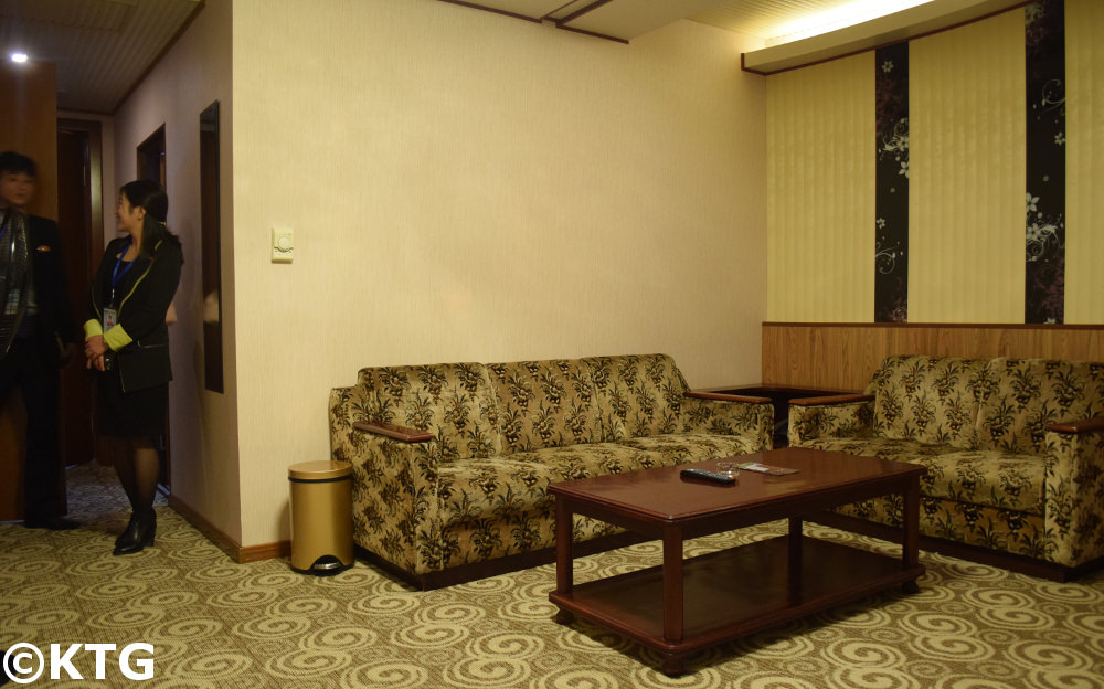 First class room at the Chongnyon Hotel (Youth Hotel) in Pyongyang, North Korea (DPRK)