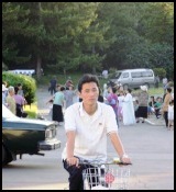 Cyclist in North Korea