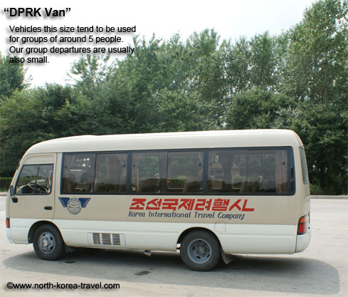 Furgón de turismo en Corea del Norte con KTG Tours