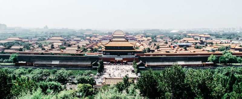 La ciudad prohibida en Beijing vista desde el Parque Jingshan