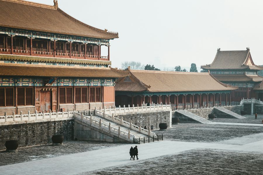 ciudad prohibida por la tarde en invierno, Pekin, Beijing, China