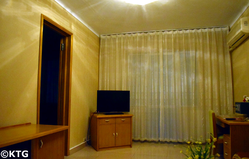 Haebangsan Hotel in Pyongyang, North Korea. This is the office of a first class room in this budget hotel