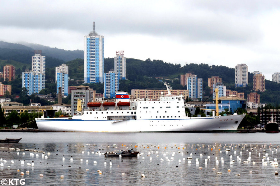 Wonsan city seen from Jangdok Islet. The Tongmyong hotel is located right by the pier leading to the islet in Wonsan city. Wonsan is a port city in North Korea. It is the provincial capital of Kangwon province. Discover the DPRK with KTG Tours