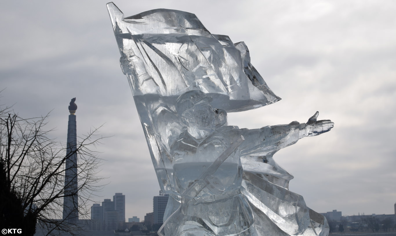 DPRK Soldier Ice Sculpture