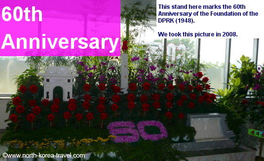 Kimjongilia and Kimilsungjia flowers marking the 60th Anniversary of the DPRK