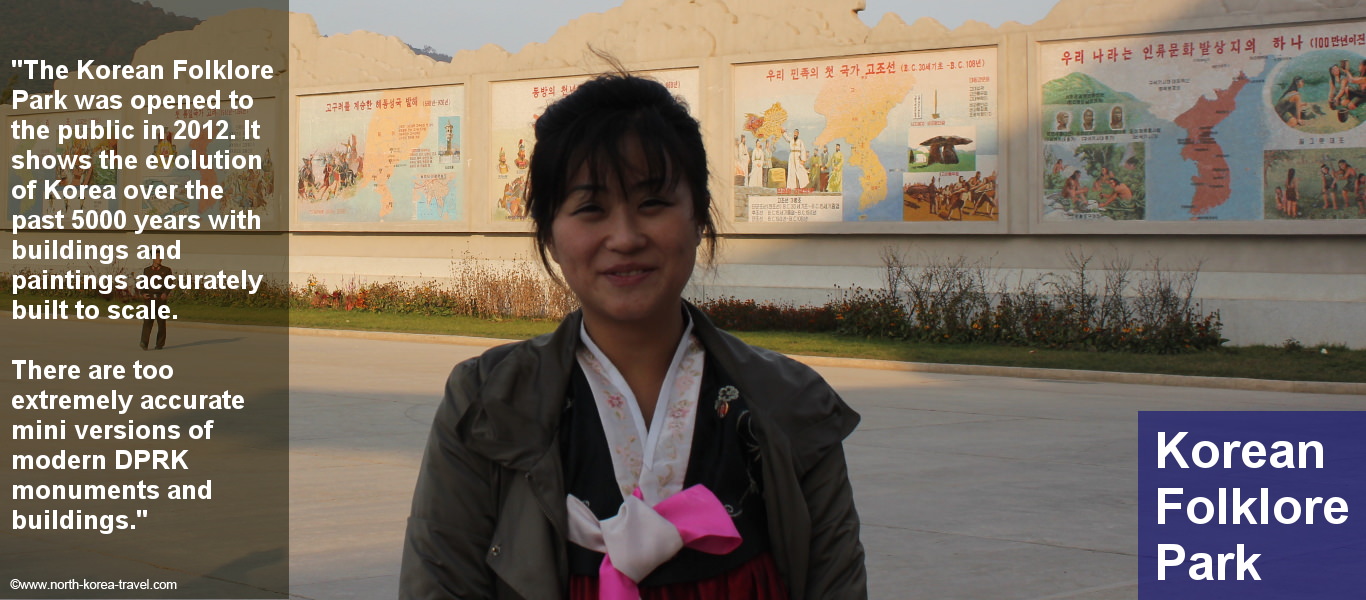 Parque folclórico en Pyongang, Corea del Norte (RPDC). Se le llamaba también mini-Pyongyang. Foto tomada por KTG Tours