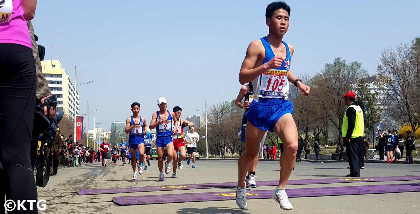 North Korean professional runner at the Pyongyang marathon
