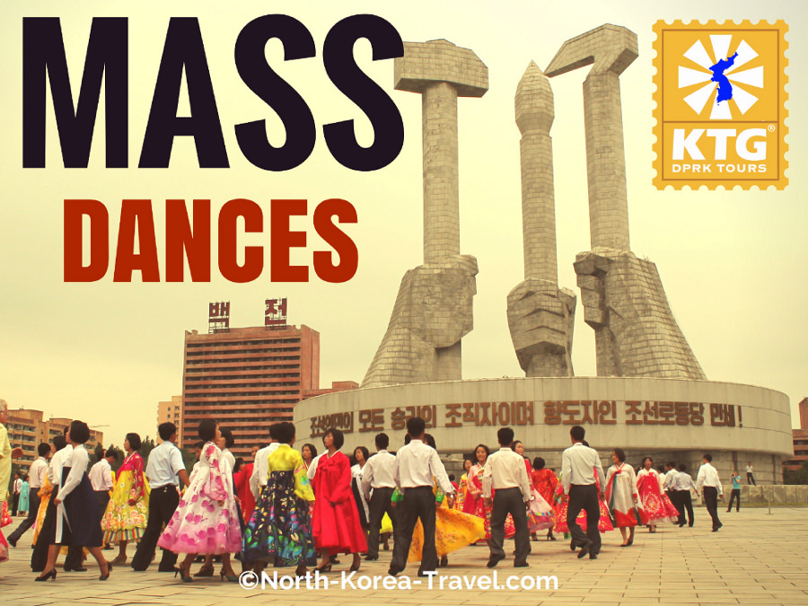 Mass Dances by the Workers' Party Monument in Pyongyang, capital of North Korea (DPRK) on 9.9 which is the country's National Day