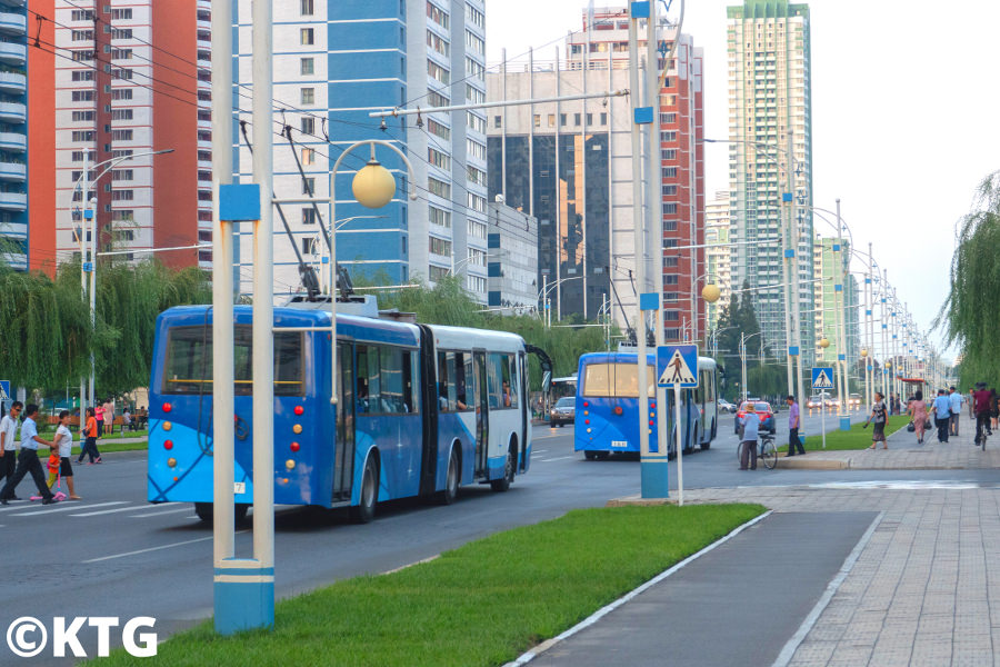 Mirae scientists street in Pyongyang in summer. Join KTG tours on a trip to the DPRK!