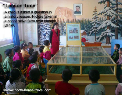 Kindergarten history class in North Korean farm