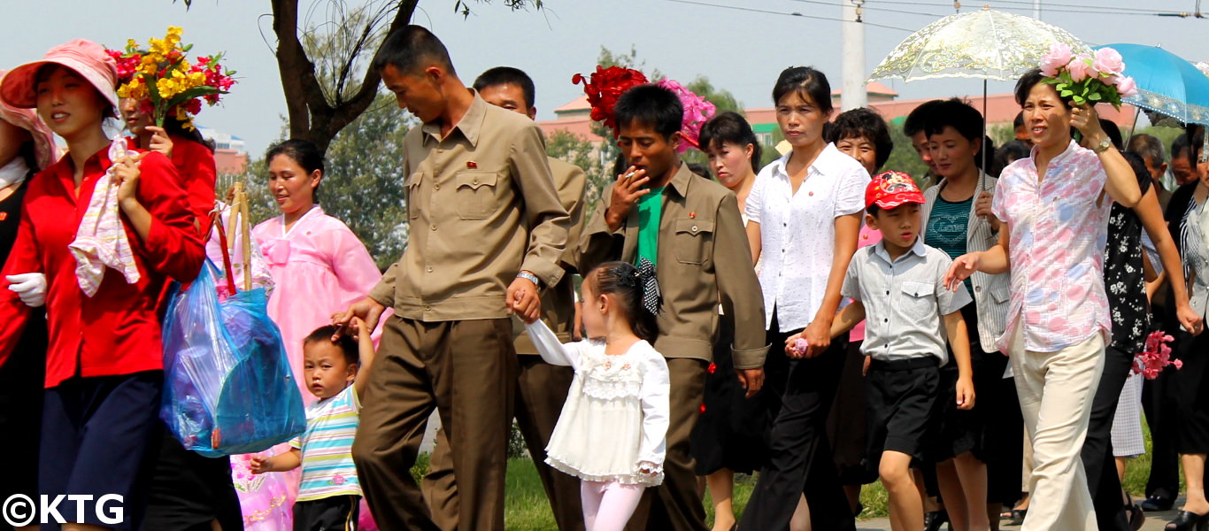 Families on National Day in DPRK (North Korea)