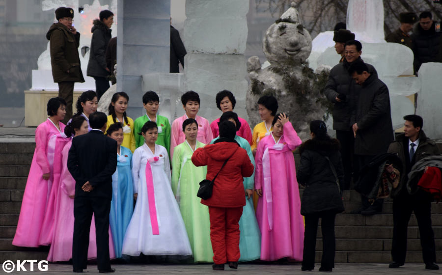 Bonhomme de neige à Pyongyang, Corée du Nord. Photo prise par KTG Tours