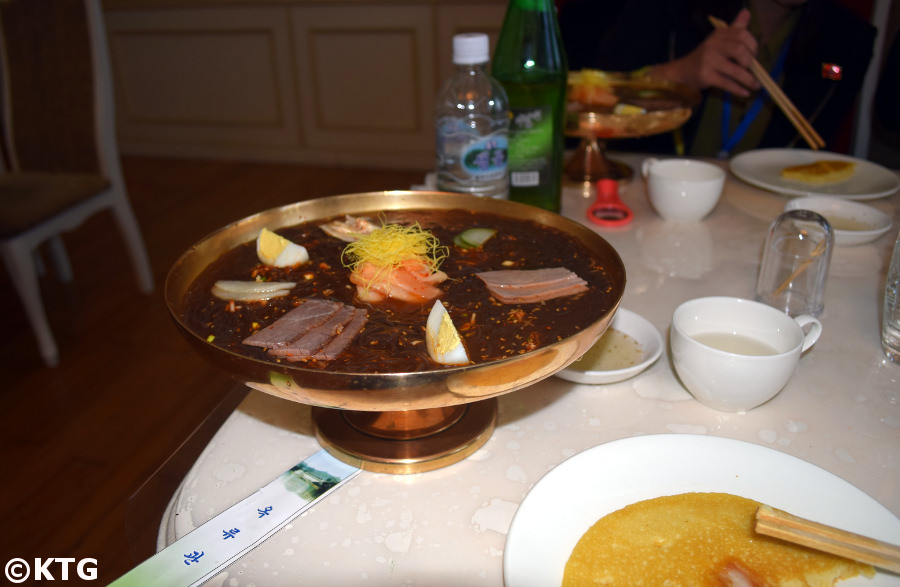 Bowl of cold noodles in the Okryugwan in Pyongyang, North Korea, DPRK. Picture taken by KTG Tours