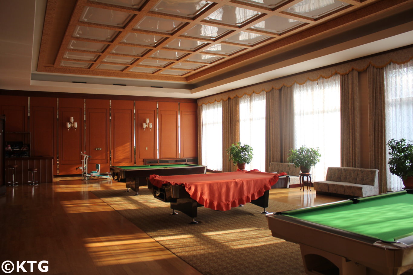 billiards room at the Nampo Spa Hotel in Onchon county near Nampo city, North Korea (DPRK)