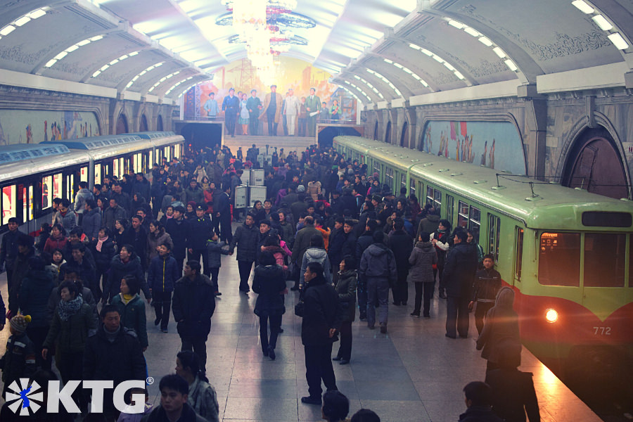 New and old metro trains at the Pyongyang construction station, North Korea, DPRK. Picture taken by KTG Tours