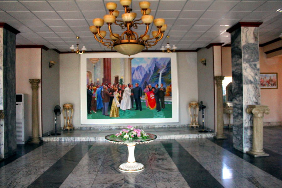 lobby of the March 8 Hotel in Sariwon, North Korea (DPRK)
