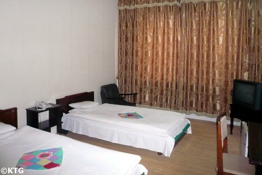 Standard room at the Sinsunhang Hotel in Hamhung, North Korea officially called the DPRK. Picture taken by KTG