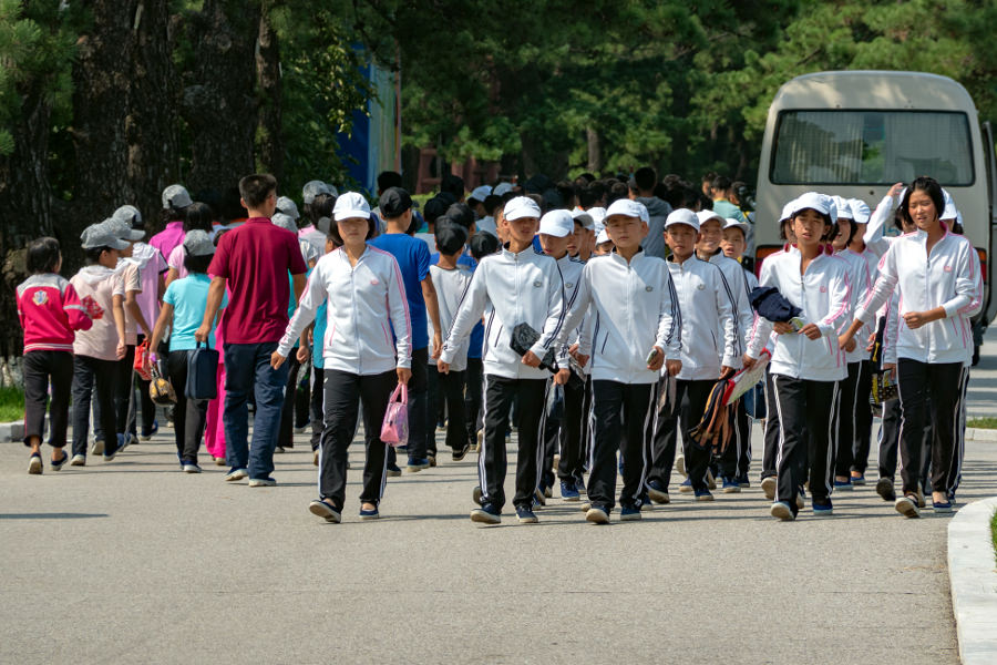 Kids at the Songdowon International Summer camp in Wonsan, Democratic People's Republic of Korea, North Korea. Trip arranged by KTG Tours