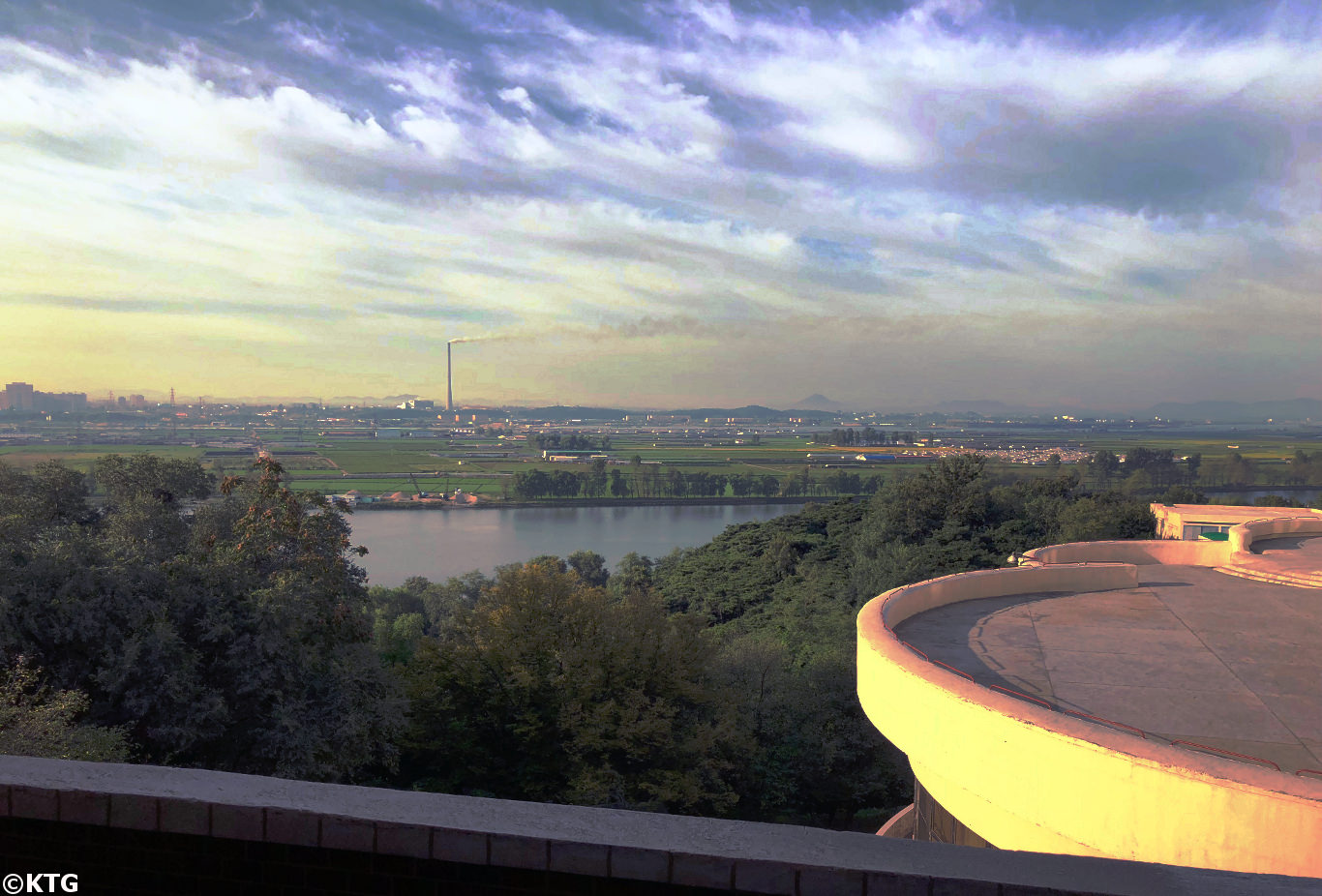 Views from side of the Ryanggang Hotel lobby in Pyongyang, North Korea (DPRK). This is a first class hotel in North Korea. Picture taken by KTG Tours