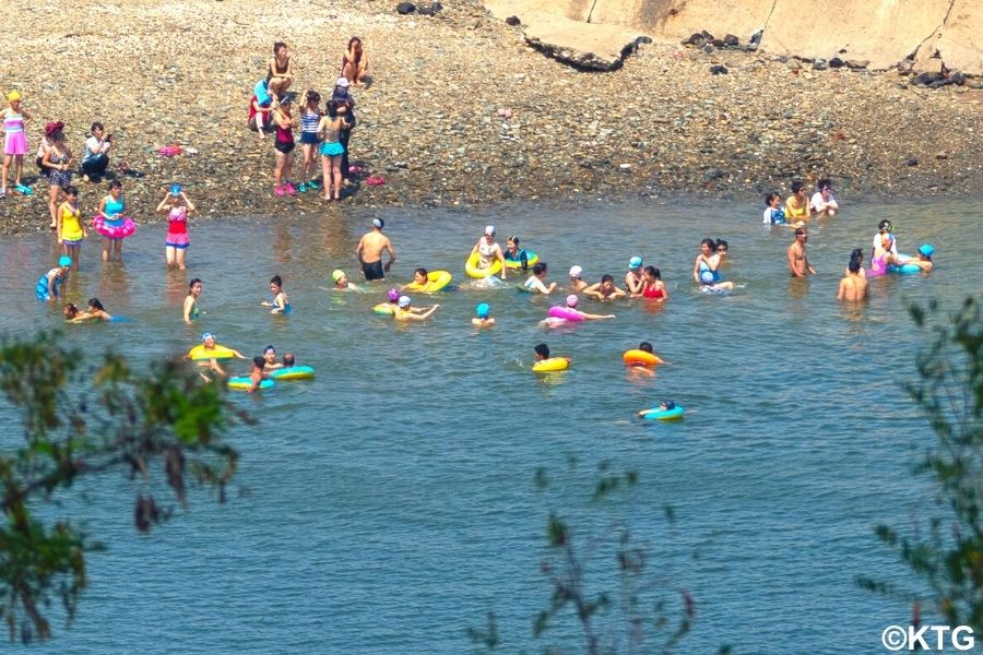 Beach in Nampo city, west coast of North Korea, DPRK. Trip arranged by KTG Tours