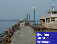 Evening stroll in Wonsan on the east coast of North Korea