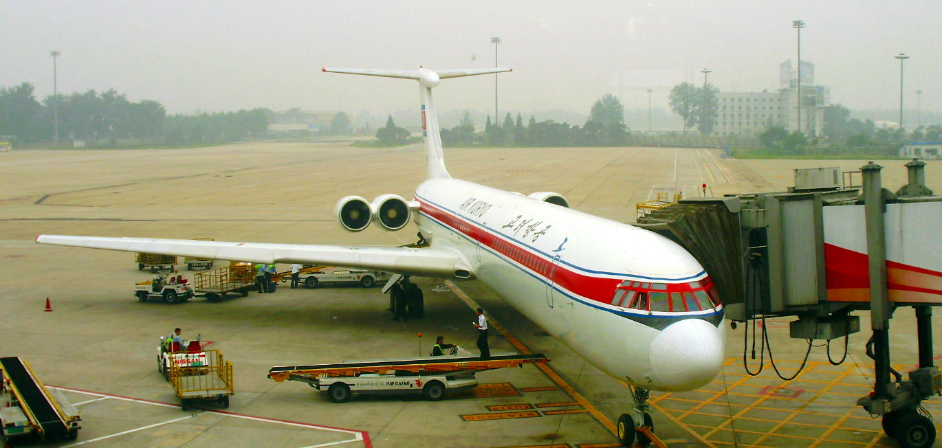 Air Koryo plane before departure in Beijing getting ready to fly to Pyongang