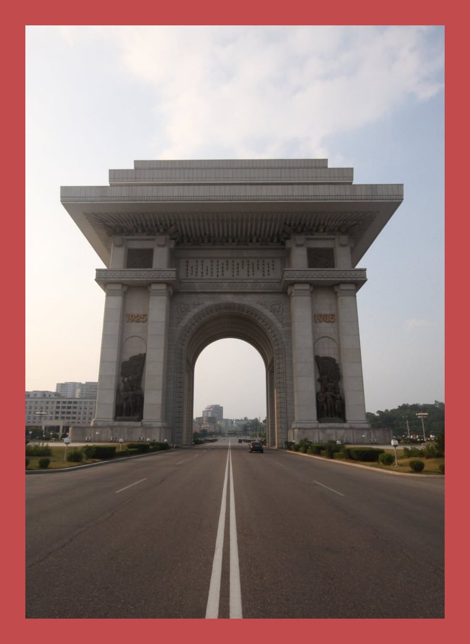 Arch of Triumph in Pyongyang capital of North Korea. Trip arranged by KTG Tours