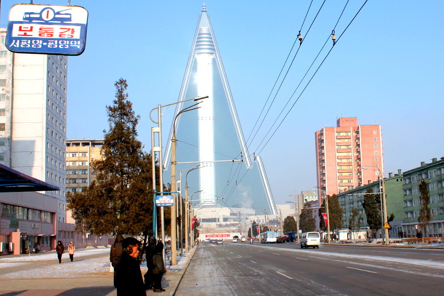Ryugyong Hotel in Pyongyang seen in Winter (a KTG picture)
