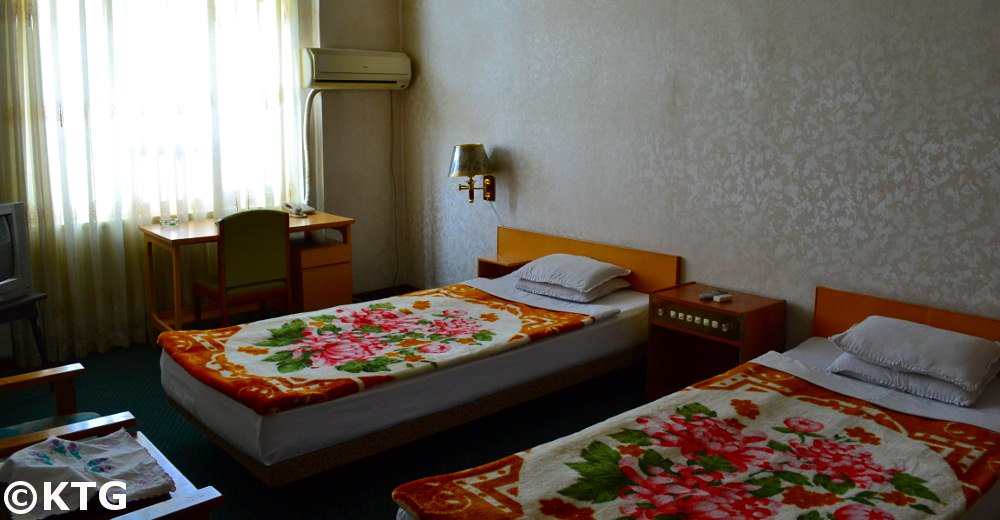 Twin room, the Changgwangsan Hotel in Pyongyang. This is used as an option for budget accommodaiton in North Korea