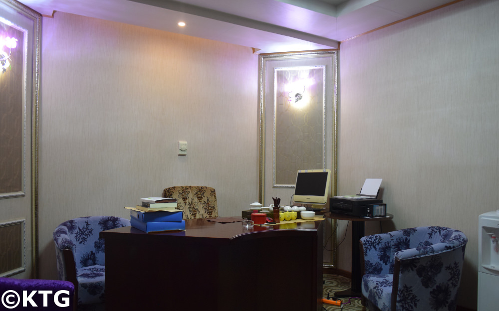 chongnyon Hotel, Youth Hotel, First class room office. Pyongyang, North Korea (DPRK)