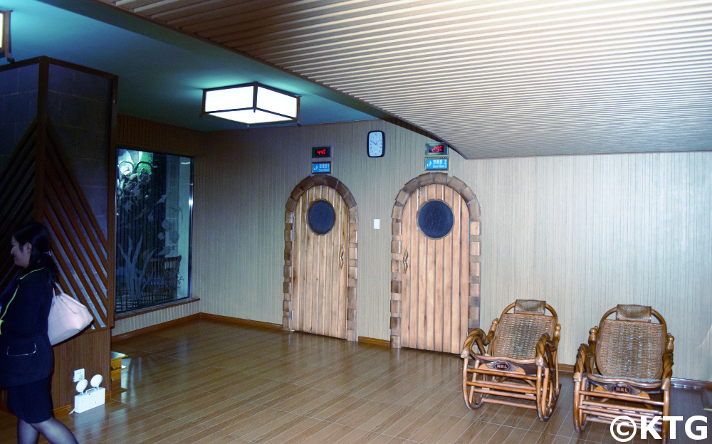 Sauna at the Youth Hotel in Pyongyang, North Korea