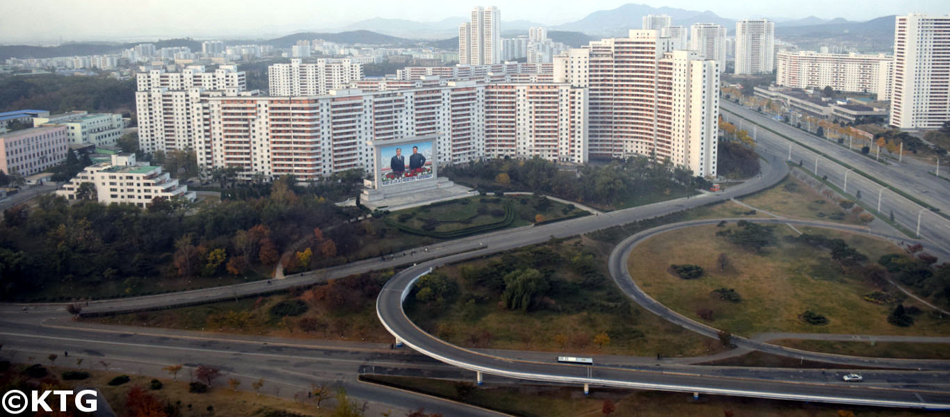 Views of the Youth Hotel in Pyongyang