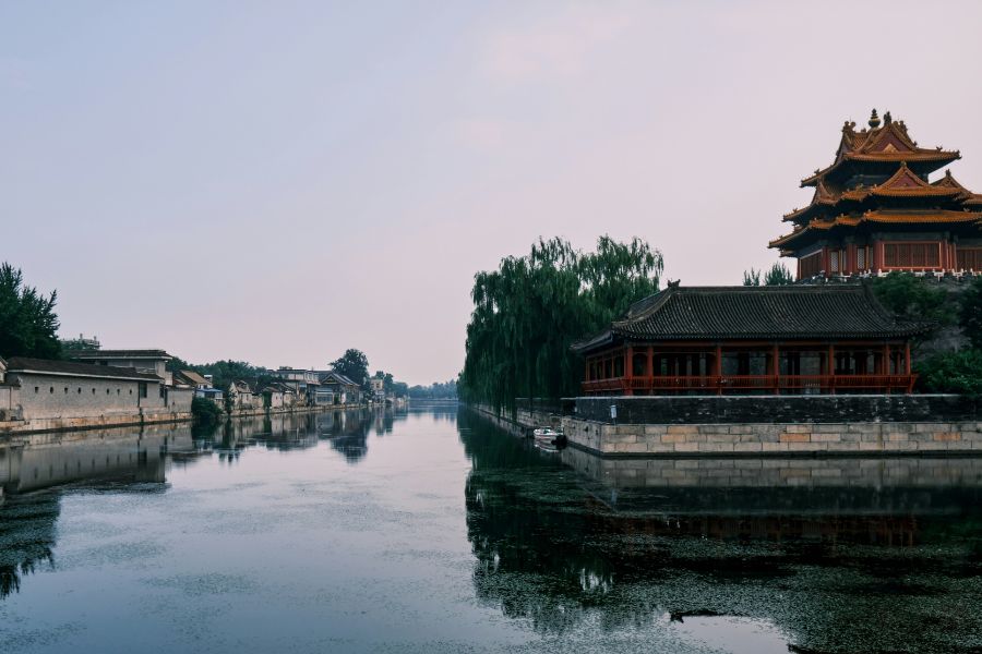 Fosa de la ciudad prohibida en Pekin, Beijing, China