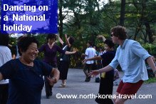 Dancing with North Koreans on the RRDK National Day. We usually join locals for the RRDK National Day
