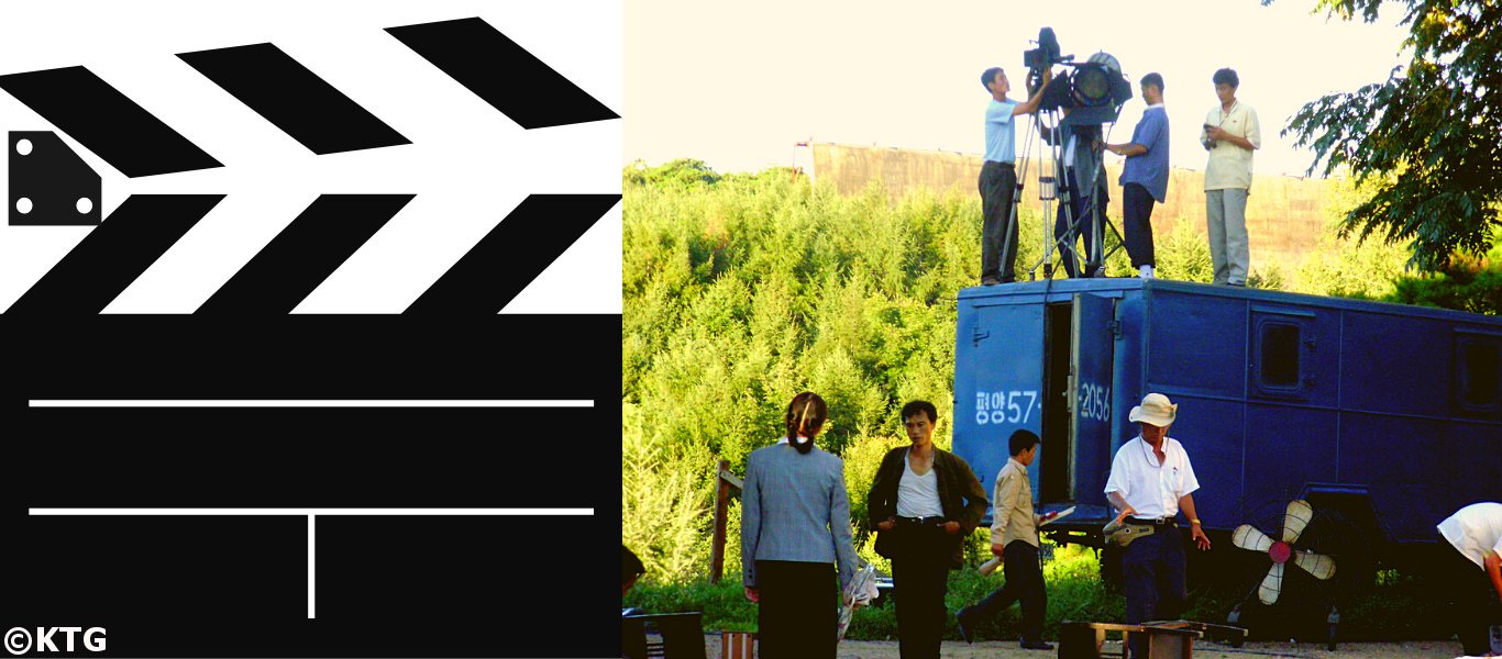 North Korean movie being filmed at the Korean Film Studio in Pyongyang, DPRK