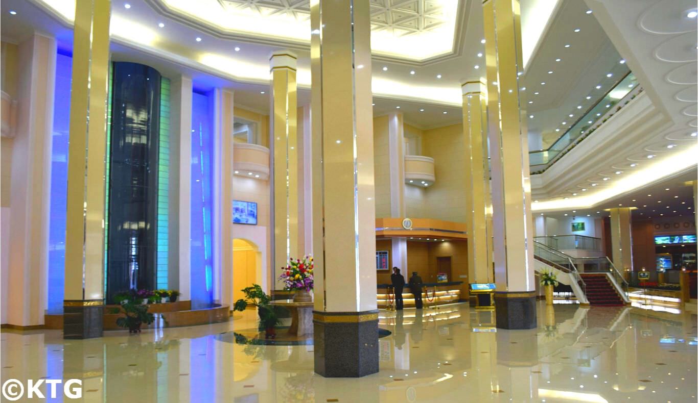 Lobby of the Hyangsan Hotel in Mount Myohyang, North Korea, in 2008 when it was a budget hotel in the DPRK. It is now one of the most luxurious hotels in North Korea. Picture taken by KTG Tours