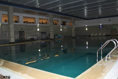 Swimming pool at the Dongrim Hotel in North Korea, DPRK. This deluxe hotel is in Dongrim town, also spelled Tongrim, and we stay here when staying overnight in Sinuiju city, the North Korean border city with China