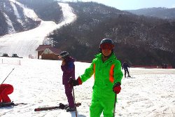 North Korean guide at the Masikryong ski resort with KTG Tours