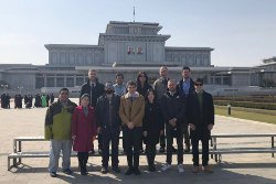 KTG Tours Group at the Square of the Kumsusan Palace in Pyongyang capital of North Korea