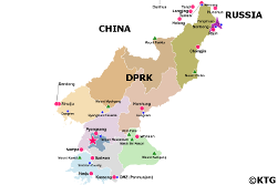 Mapa de Corea del Norte, RPDC. Visitas turísticas en KTG