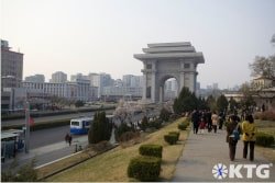 Arch of Triumph seen from Moranbong park in Pyongyang North Korea