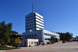 Telecommunications building in Rason city special economic zone in North Korea. It is actually not a city and is made out of Rajin city and Sonbong county