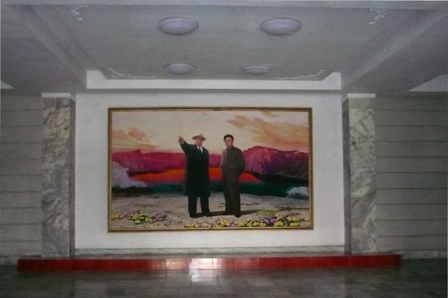 Portrait in the lobby of the Songdowon Hotel in North Korea, DPRK. Visit Wonsan city with KTG Tours
