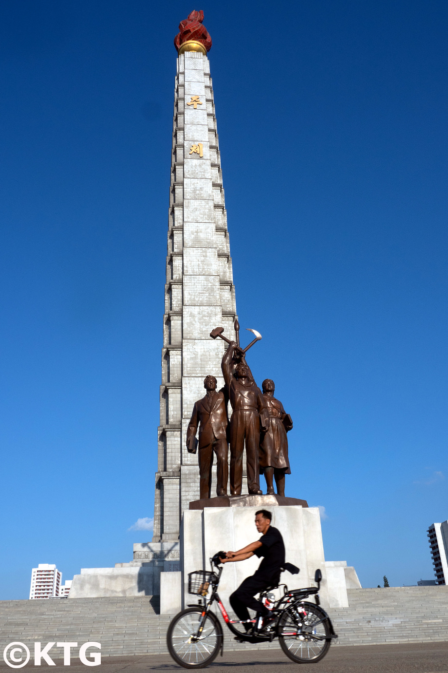 Juche Tower in Pyongyang, picture taken by KTG Tours