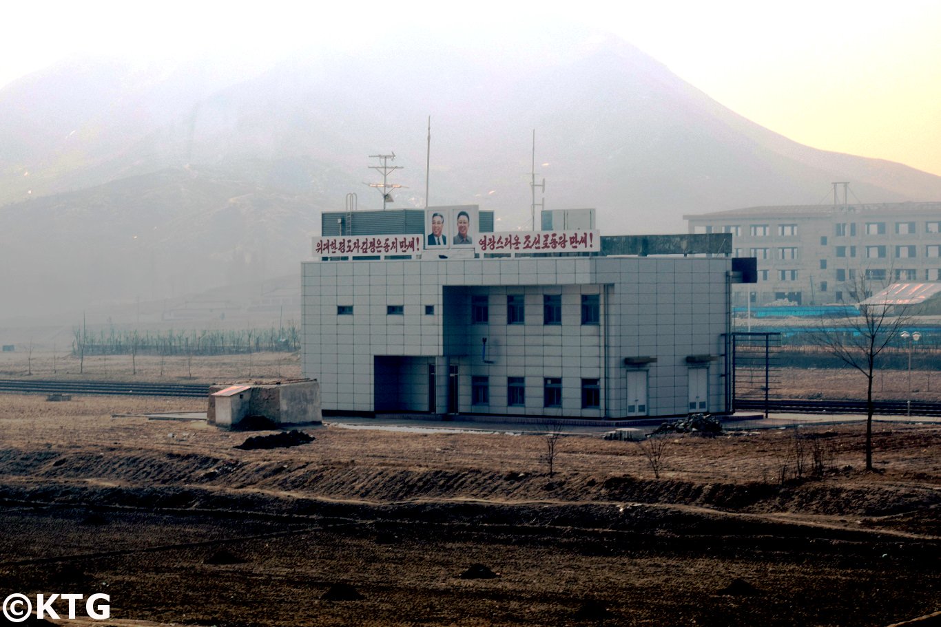 Train station in Kaesong connecting North Korea and South Korea. Trip arranged by KTG Tours