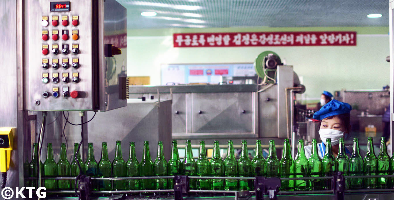 Kangso mineral water bottling factory near Nampo in North Korea. Picture taken by KTG Tours